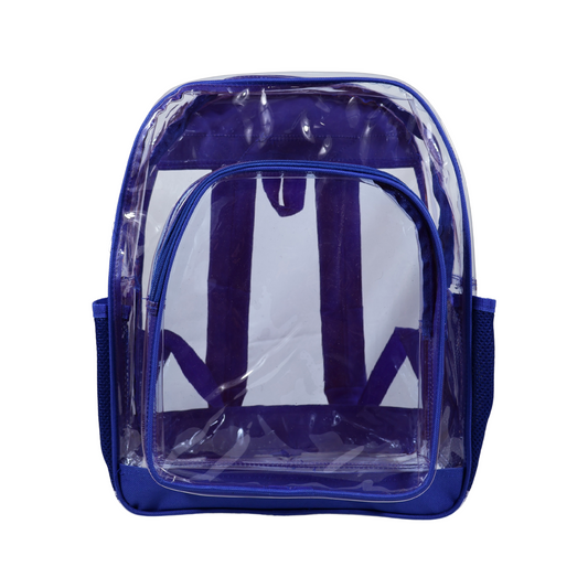 Mochila Transparente Modelo Mediano - Azul Rey