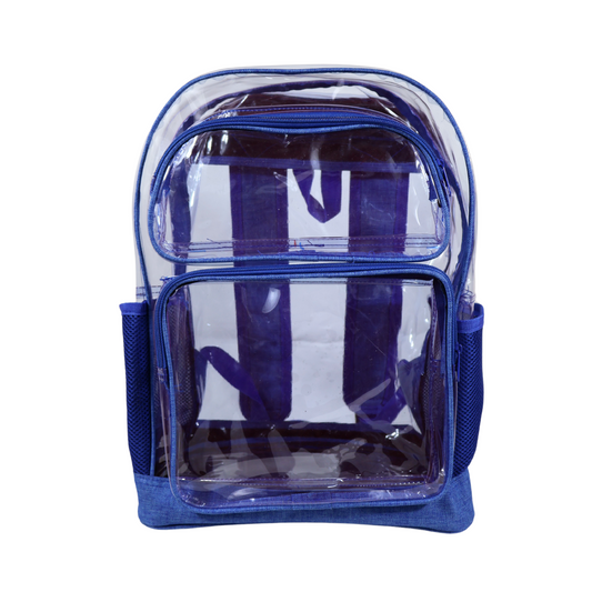 Mochila Transparente Lino Reforzada - Azul Rey