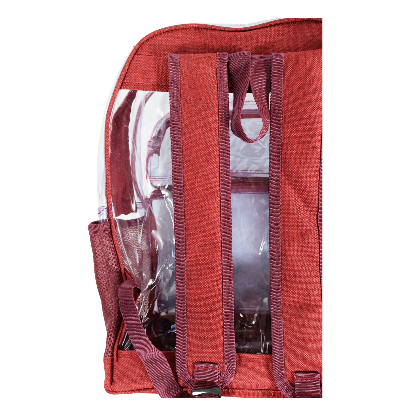 Mochila Transparente Lino Reforzada - Rojo