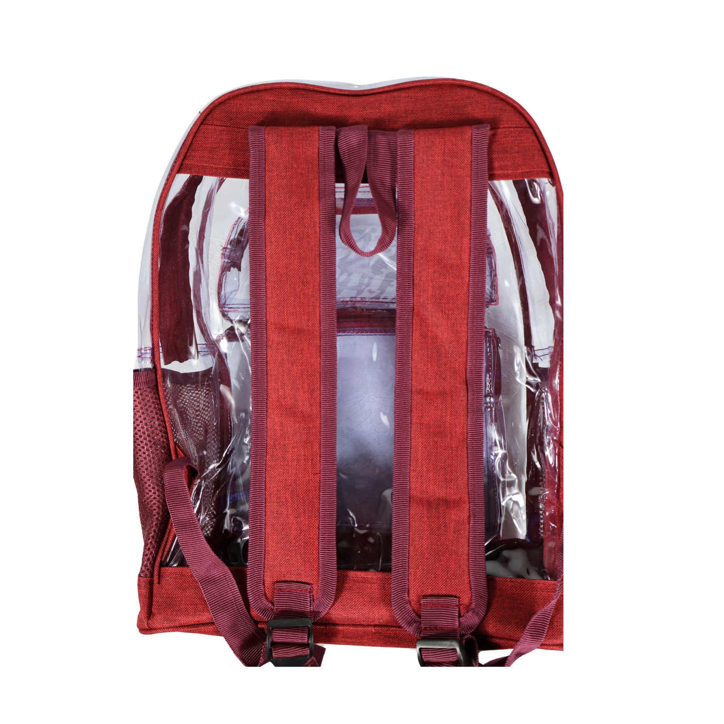 Mochila Transparente Lino Reforzada - Rojo