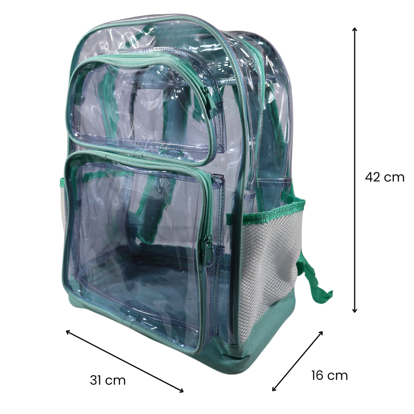 Mochila Transparente Jumbo Reforzada - Menta