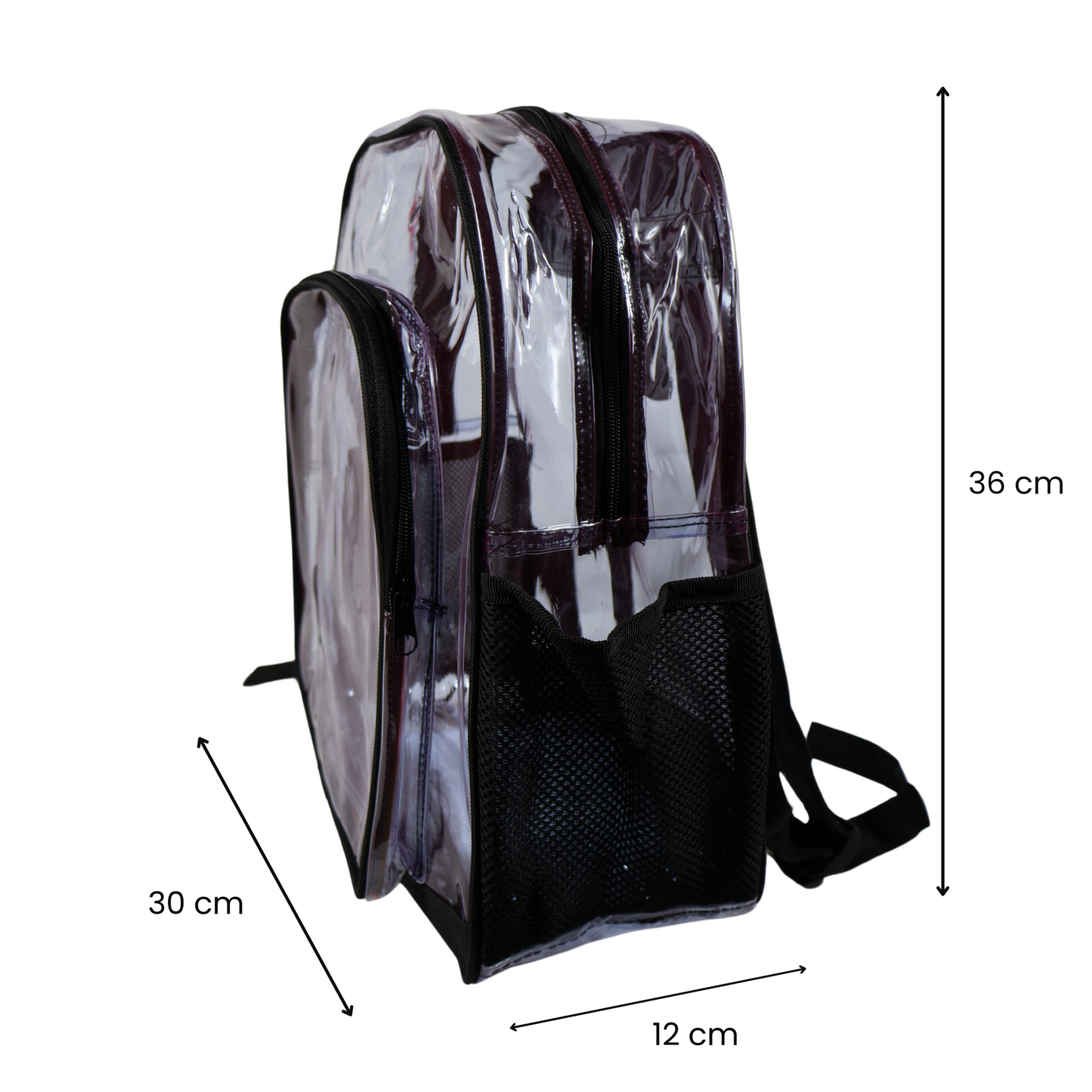 Mochila Transparente Modelo Mediano - Negro
