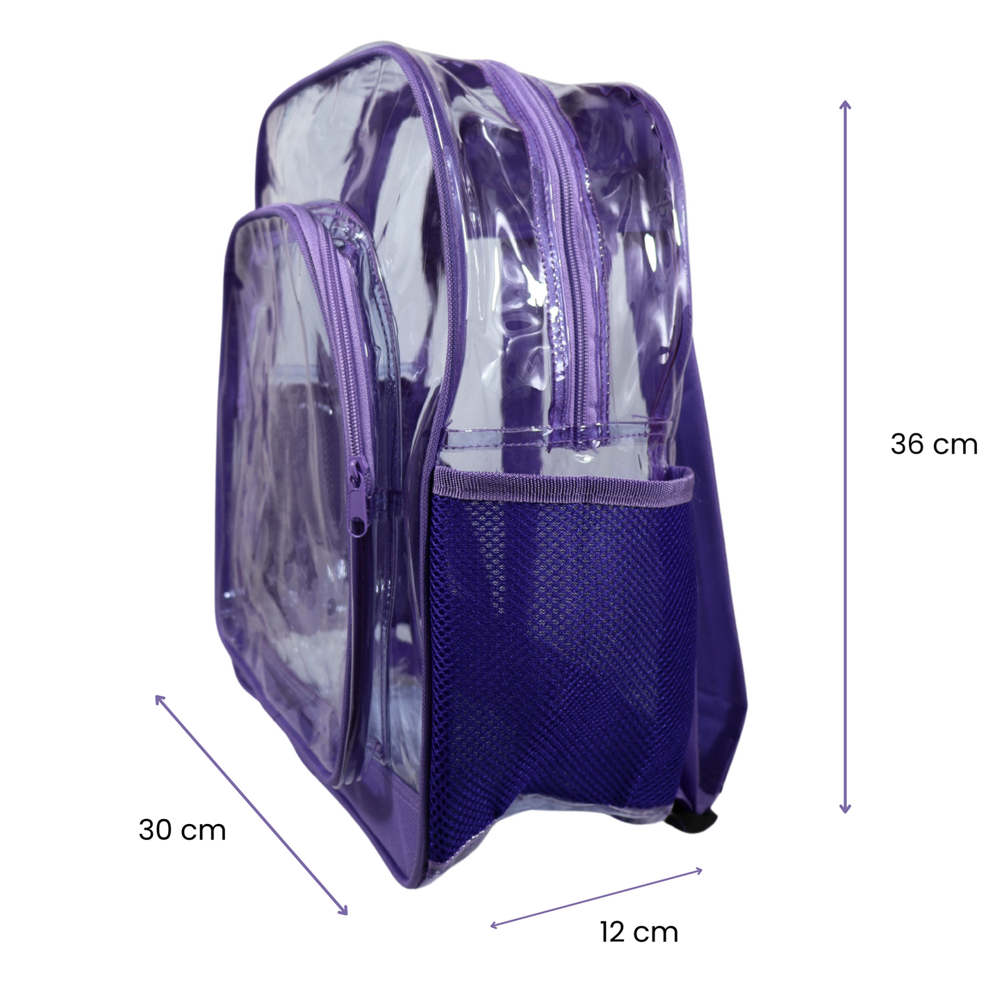 Mochila Transparente Modelo Mediano - Lila