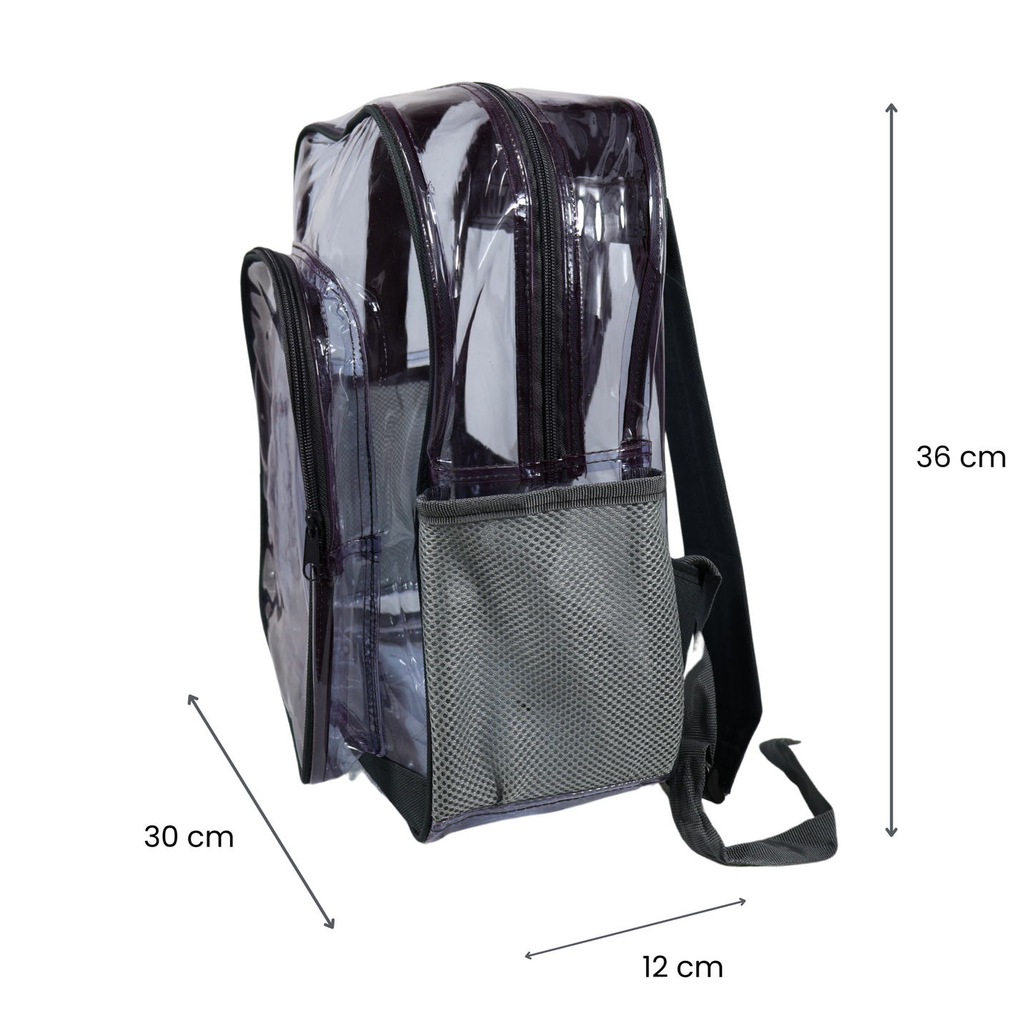 Mochila Transparente Modelo Mediano- Gris