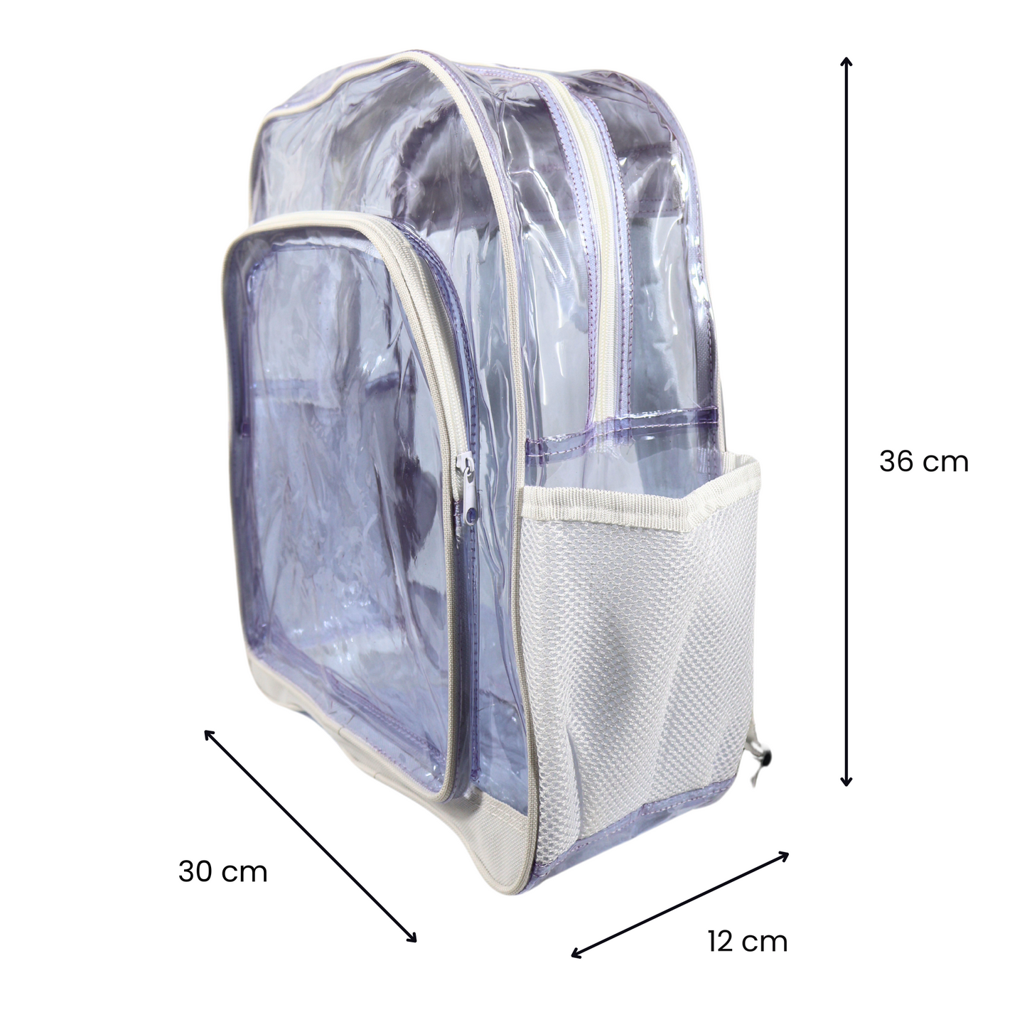 Mochila Transparente Modelo Mediano - Blanco