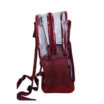 Mochila Transparente Lino Reforzada - Rojo