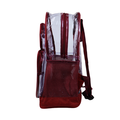 Mochila Transparente Lino Reforzada - Rojo