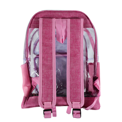 Mochila Transparente Lino Reforzada - Rosa