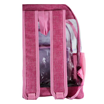 Mochila Transparente Lino Reforzada - Rosa