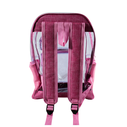 Mochila Transparente Lino Reforzada - Rosa