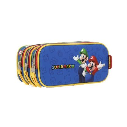 Lapicera Escolar Super Mario - Mario y Luigi - Chenson - Azul y Roja