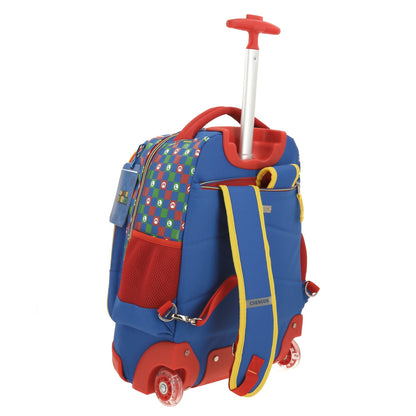 Mochila con Ruedas Super Mario - Mario y Luigi - Chenson - Azul y Roja