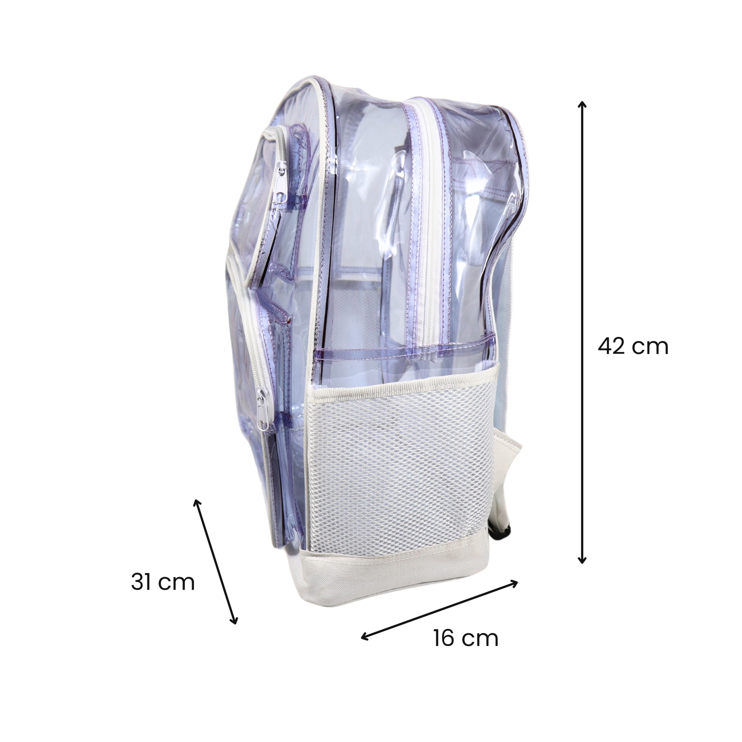 Mochila Transparente Jumbo Reforzada- Blanco