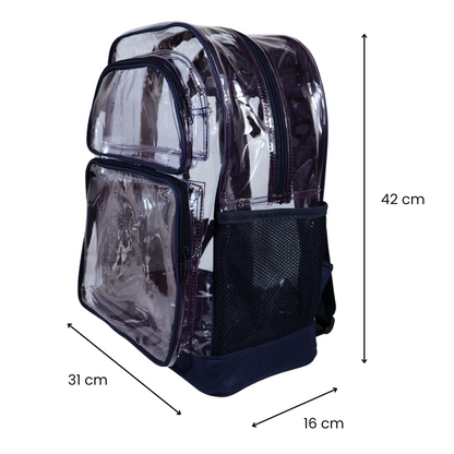 Mochila Transparente Jumbo Reforzada - Azul Marino