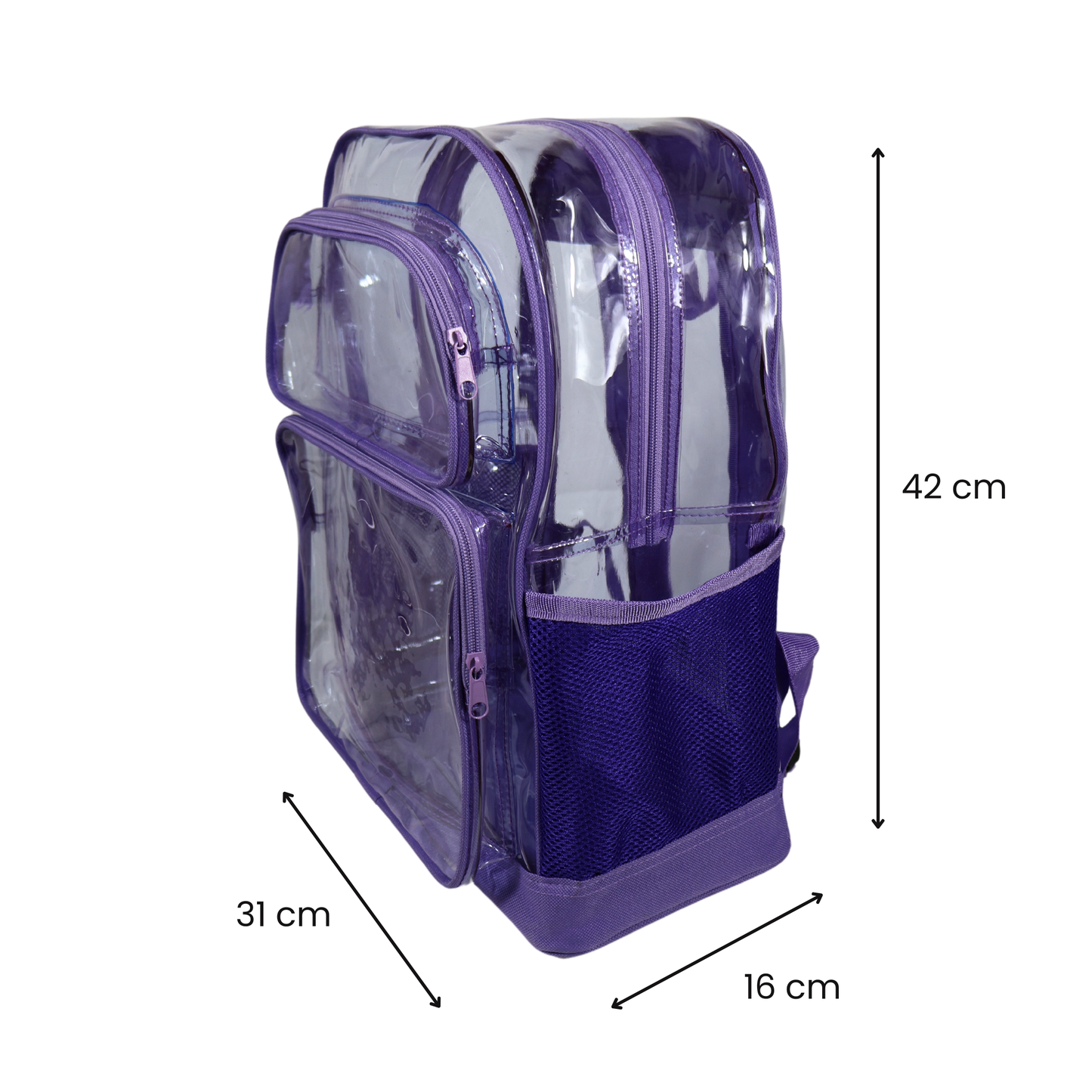 Mochila Transparente Jumbo Reforzada- Lila