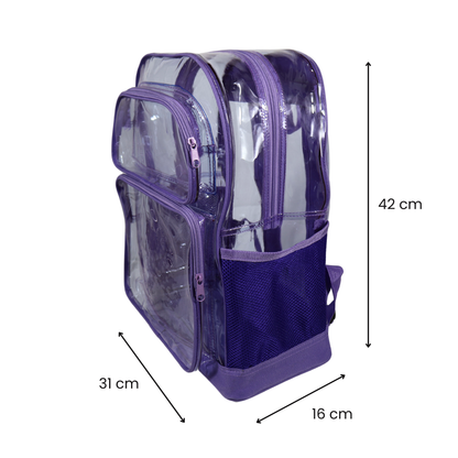 Mochila Transparente Jumbo Reforzada- Lila