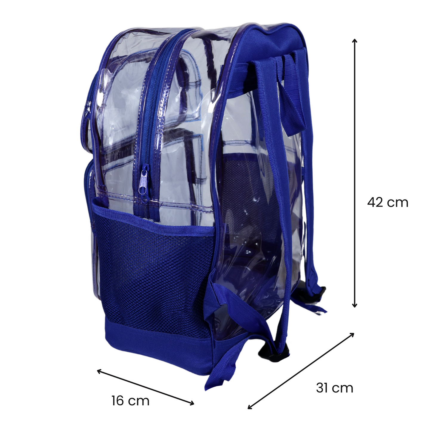 Mochila Transparente Jumbo Reforzada - Azul Rey