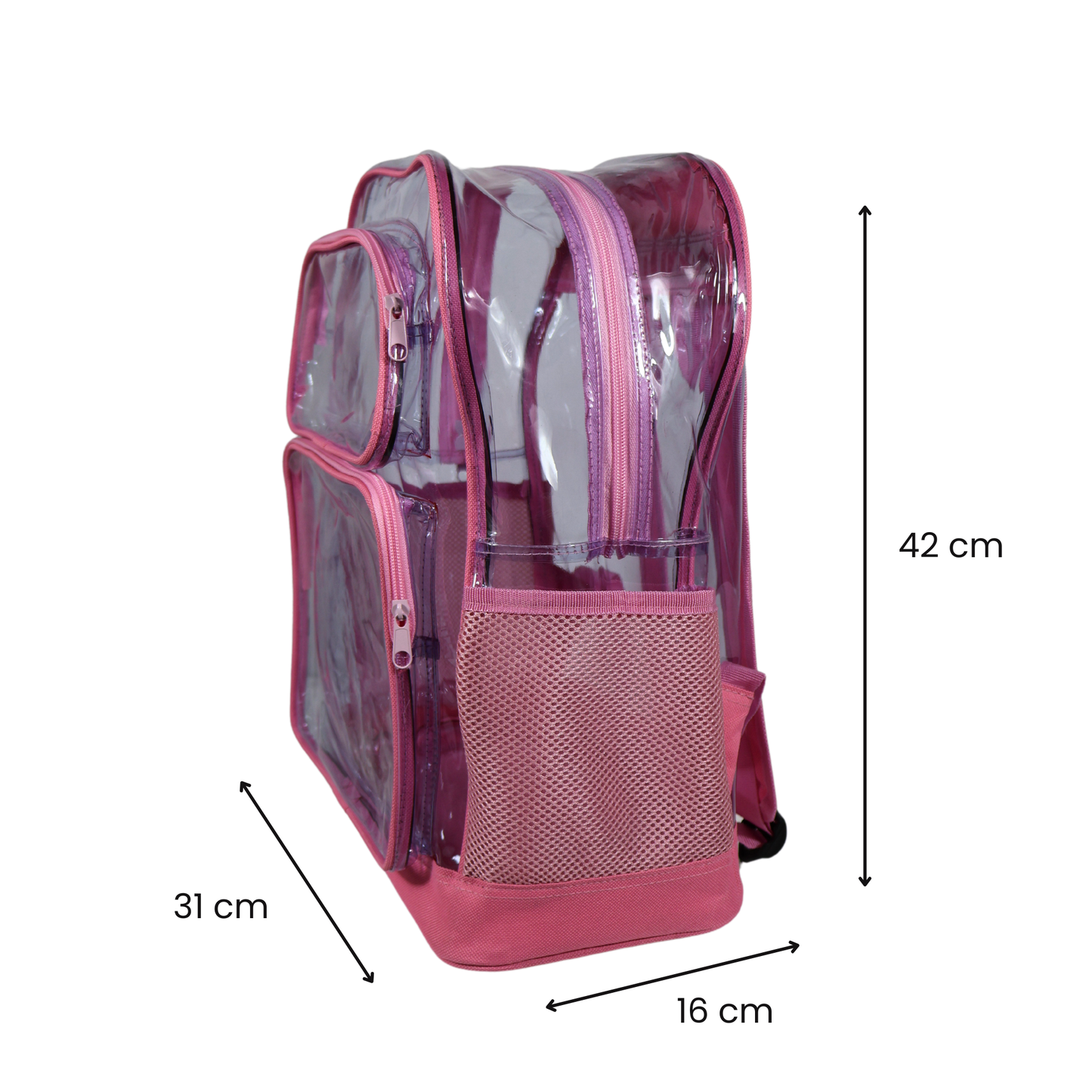 Mochila Transparente Jumbo Reforzada - Rosa