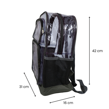 Mochila Transparente Jumbo Reforzada- Gris
