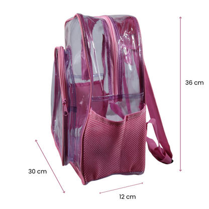 Mochila Transparente Modelo Mediano - Rosa