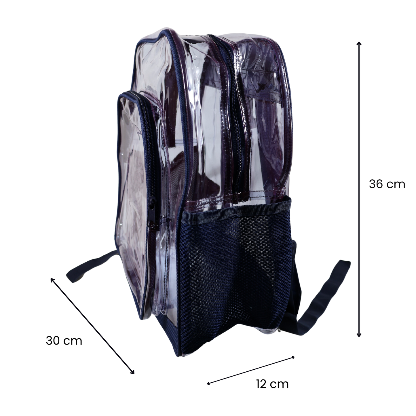 Mochila Transparente Modelo Mediano - Azul Marino