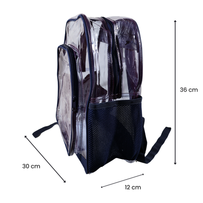 Mochila Transparente Modelo Mediano - Azul Marino